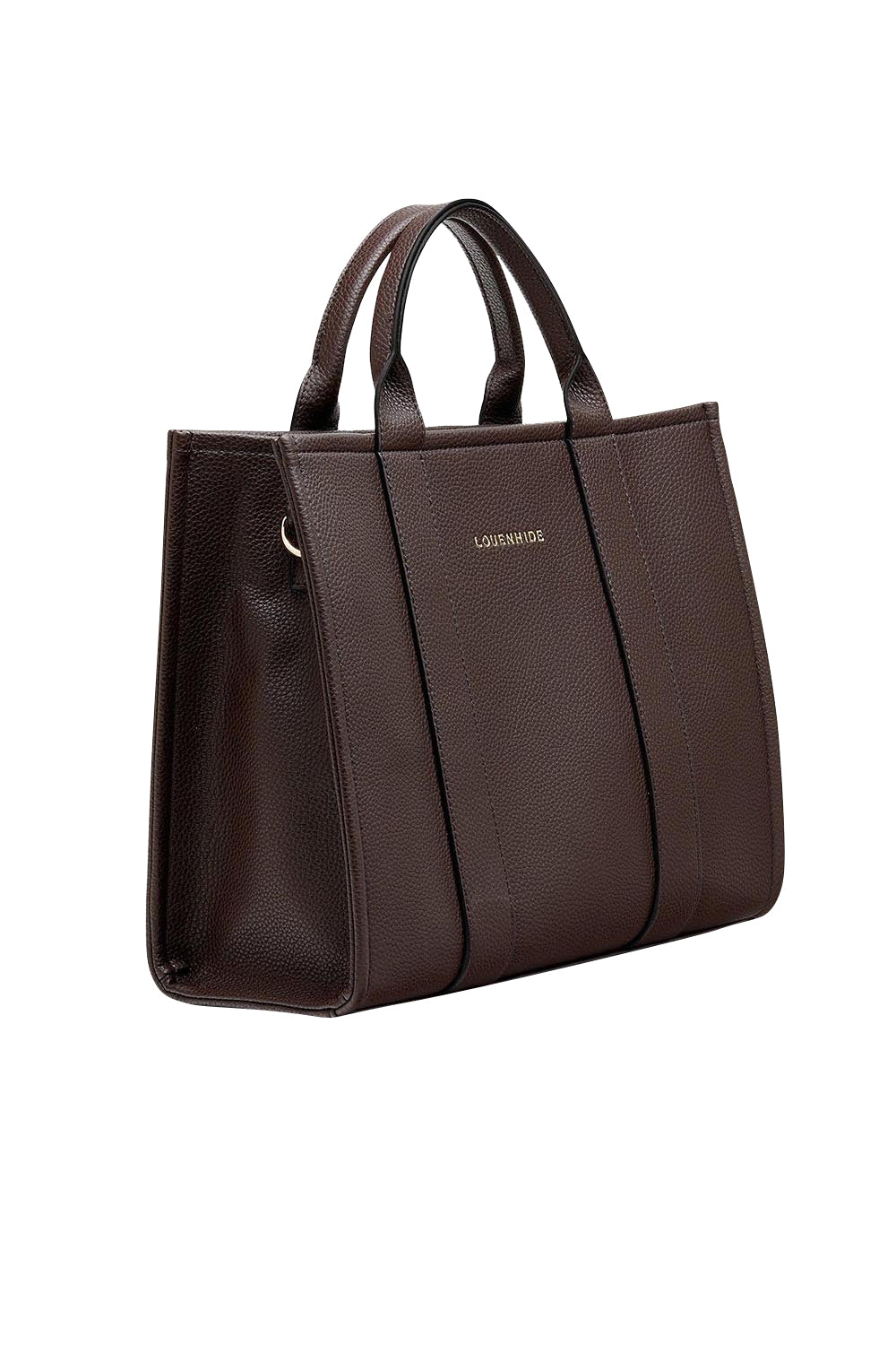 Product shot of the Manhattan Tote Bag in colour Chocolate, detail