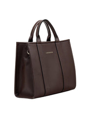 Product shot of the Manhattan Tote Bag in colour Chocolate, detail