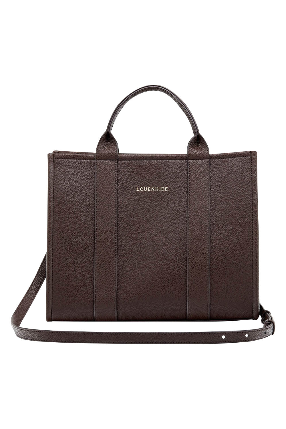 Product shot of the Manhattan Tote Bag in colour Chocolate, from the front