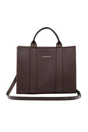 Product shot of the Manhattan Tote Bag in colour Chocolate, from the front