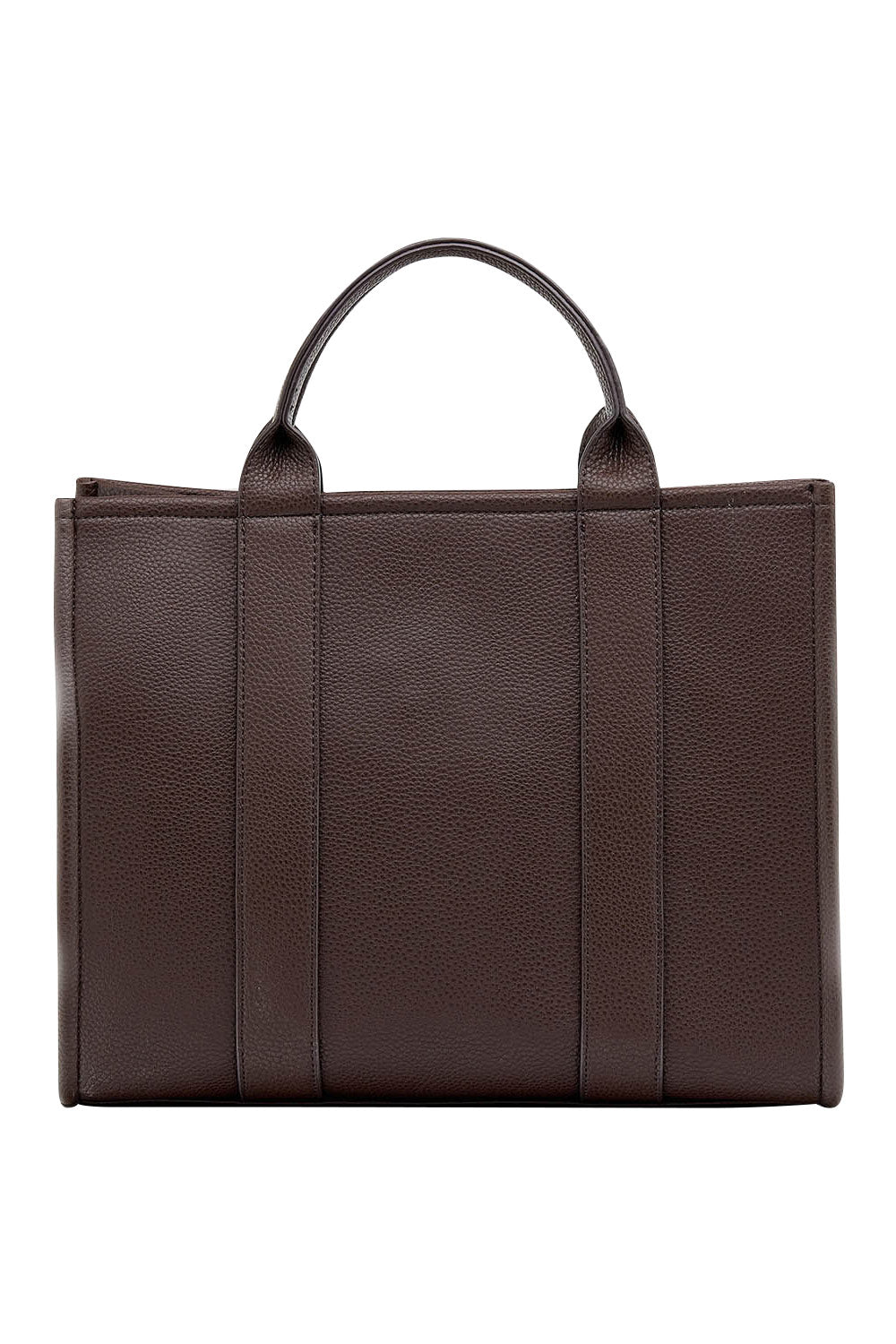 Product shot of the Manhattan Tote Bag in colour Chocolate, from the front