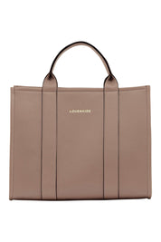 Product shot of the Manhattan Tote Bag in colour Coffee, from the back