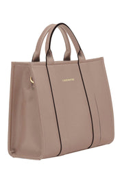 Product shot of the Manhattan Tote Bag in colour Coffee, detail