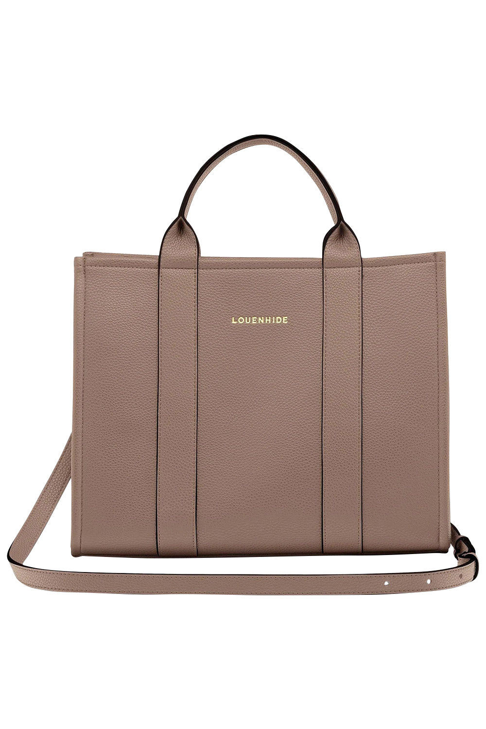 Product shot of the Manhattan Tote Bag in colour Coffee, from the front