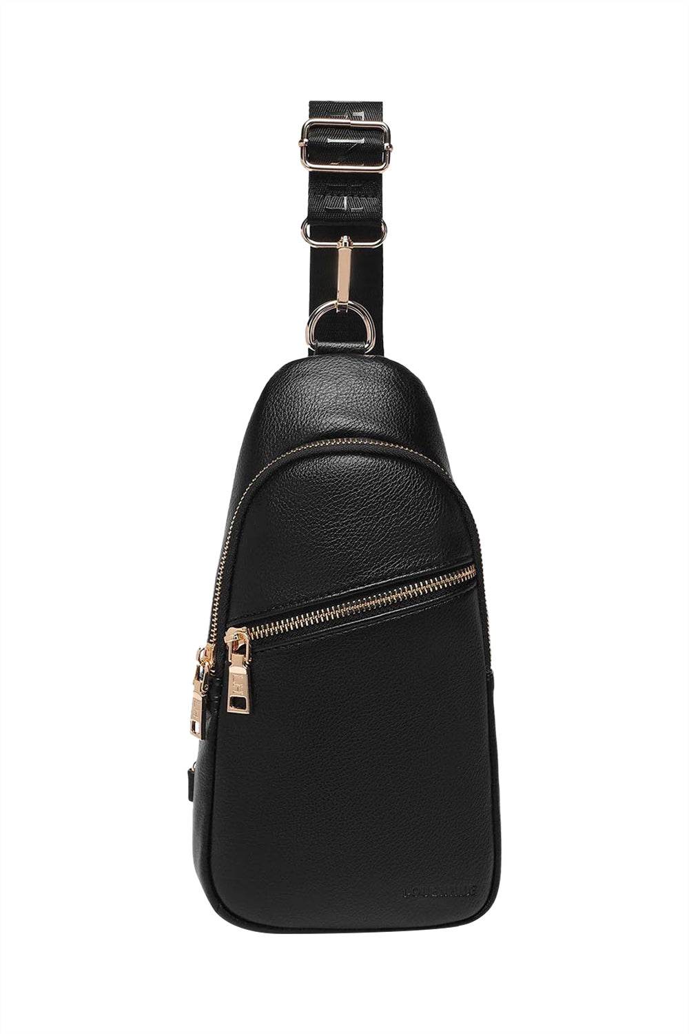 Product shot of the Bella Sling Bag in colour Black (Black), detail