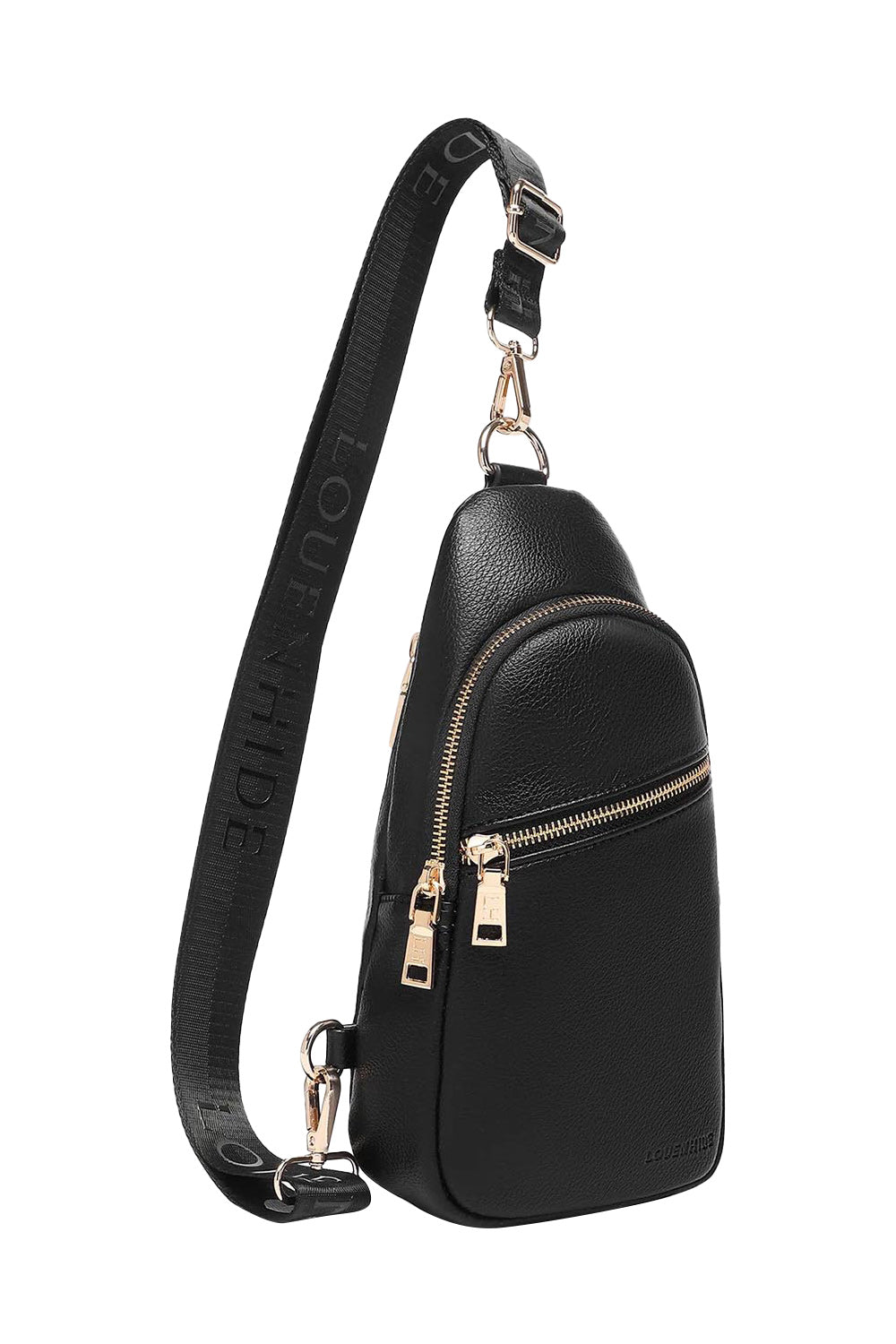 Product shot of the Bella Sling Bag in colour Black (Black), detail