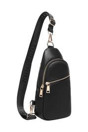Product shot of the Bella Sling Bag in colour Black (Black), detail