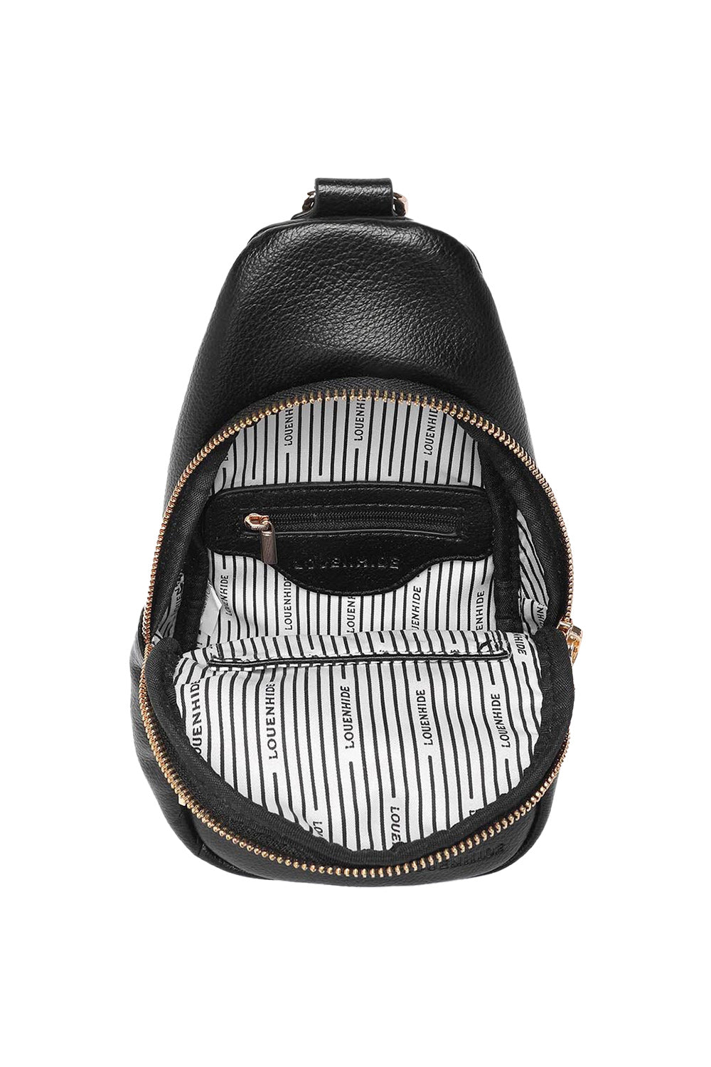 Product shot of the Bella Sling Bag in colour Black (Black), detail