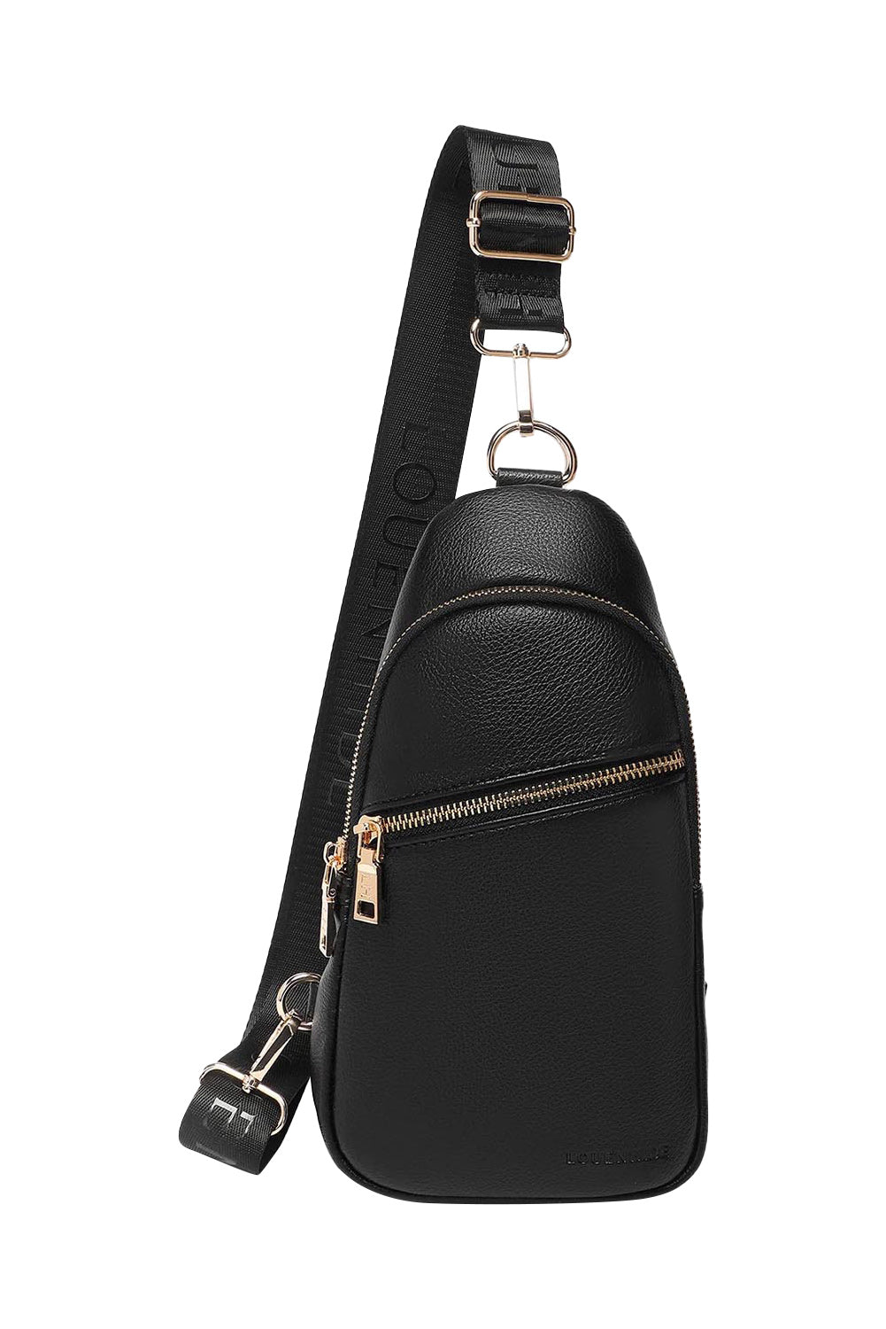 Product shot of the Bella Sling Bag in colour Black (Black), from the front