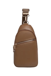 Product shot of the Bella Sling Bag in colour Caramel, detail