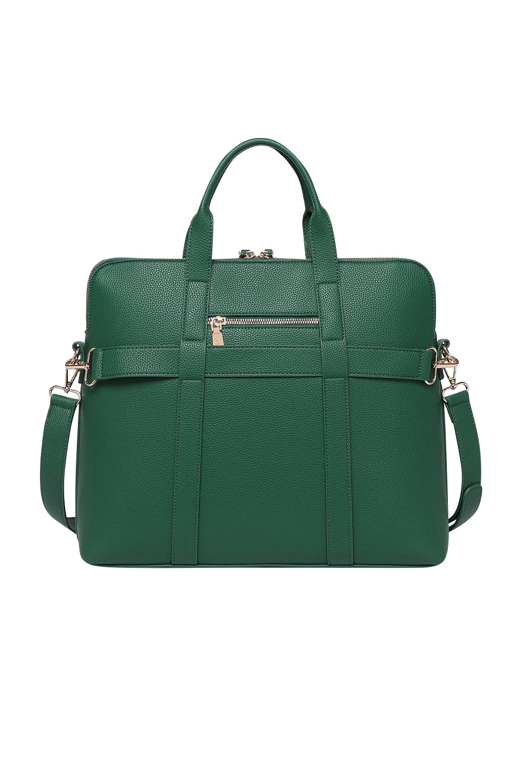 Product shot of the Rhodes Laptop Bag in colour Green (Green), from the back