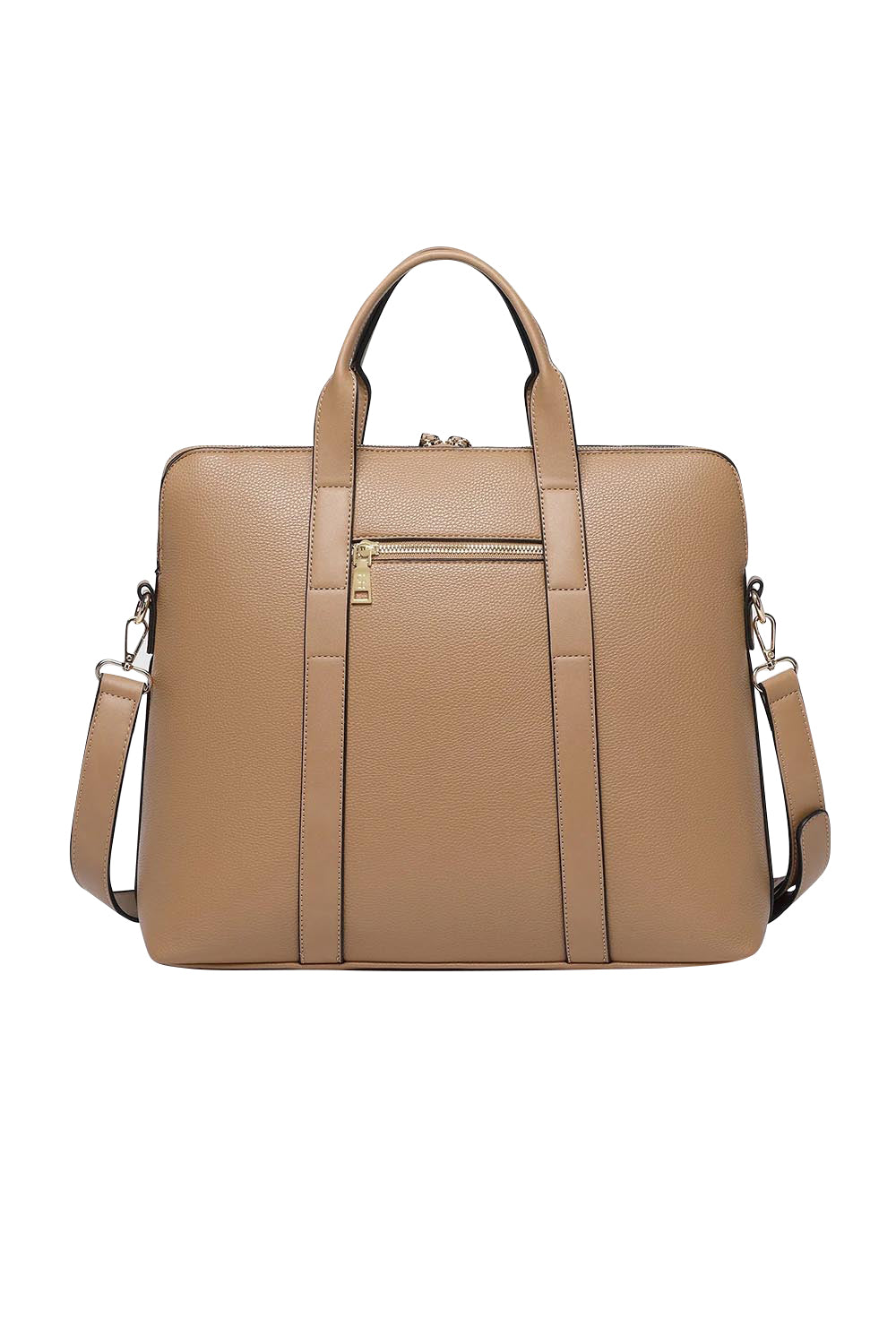 Product shot of the Rhodes Laptop Bag in colour Latte, from the back