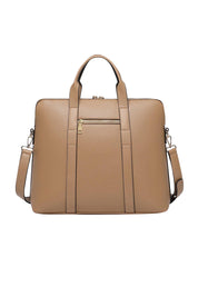 Product shot of the Rhodes Laptop Bag in colour Latte, from the back
