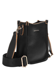 Product shot of the Parker Phone Crossbody Bag in colour Black (Black), detail