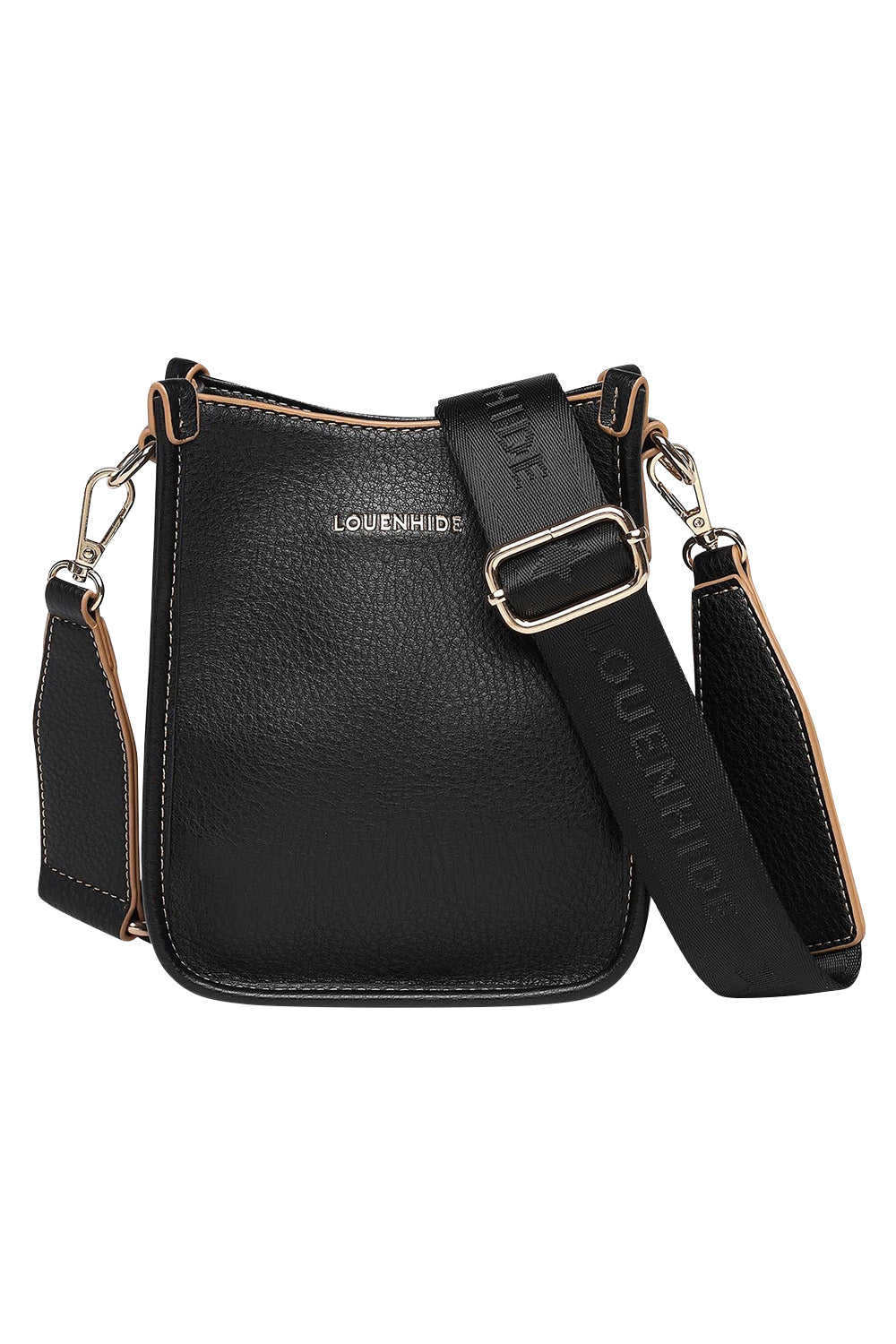 Product shot of the Parker Phone Crossbody Bag in colour Black (Black), from the front