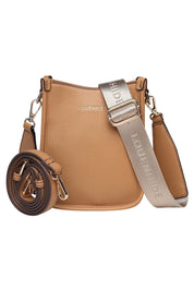 Product shot of the Parker Phone Crossbody Bag in colour Camel, detail