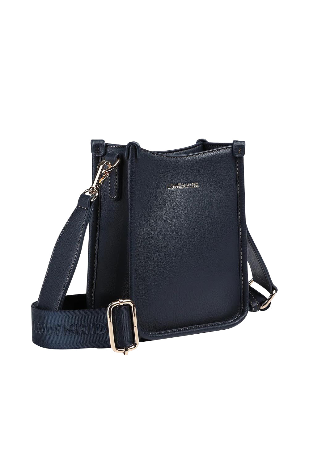 Product shot of the Parker Phone Crossbody Bag in colour Navy (Blue), detail