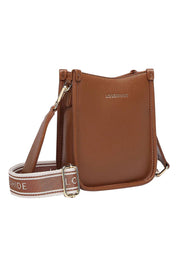 Product shot of the Parker Phone Crossbody Bag in colour Tanlogo, detail