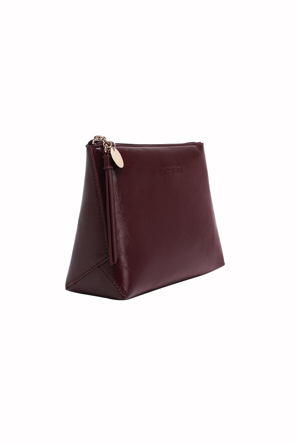 Product shot of The Everyday Pouch in colour Burgundy (Red), detail