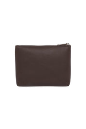 Product shot of The Everyday Pouch in colour Chocolate, from the back