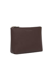 Product shot of The Everyday Pouch in colour Chocolate, detail