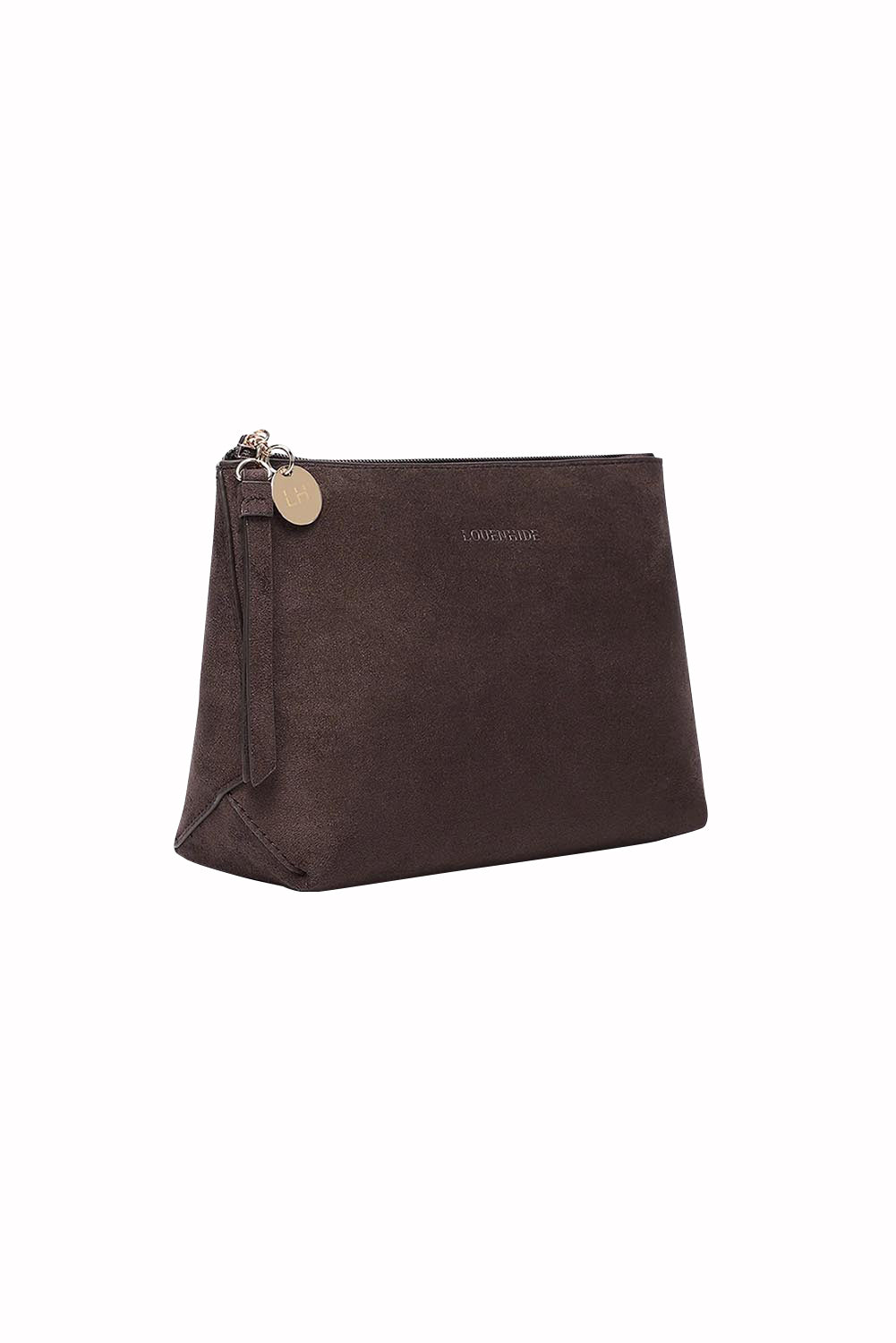 Product shot of The Everyday Pouch in colour Chocsuede, detail