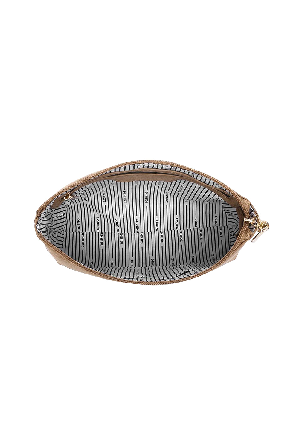 Product shot of The Everyday Pouch in colour Honeysuede, detail