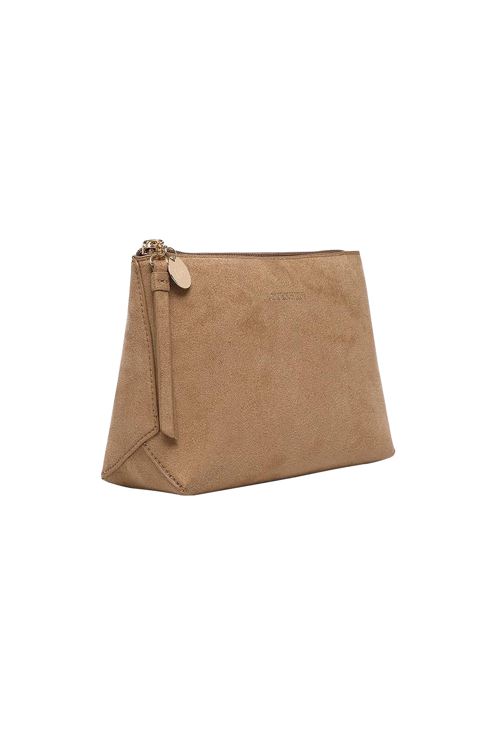 Product shot of The Everyday Pouch in colour Honeysuede, detail