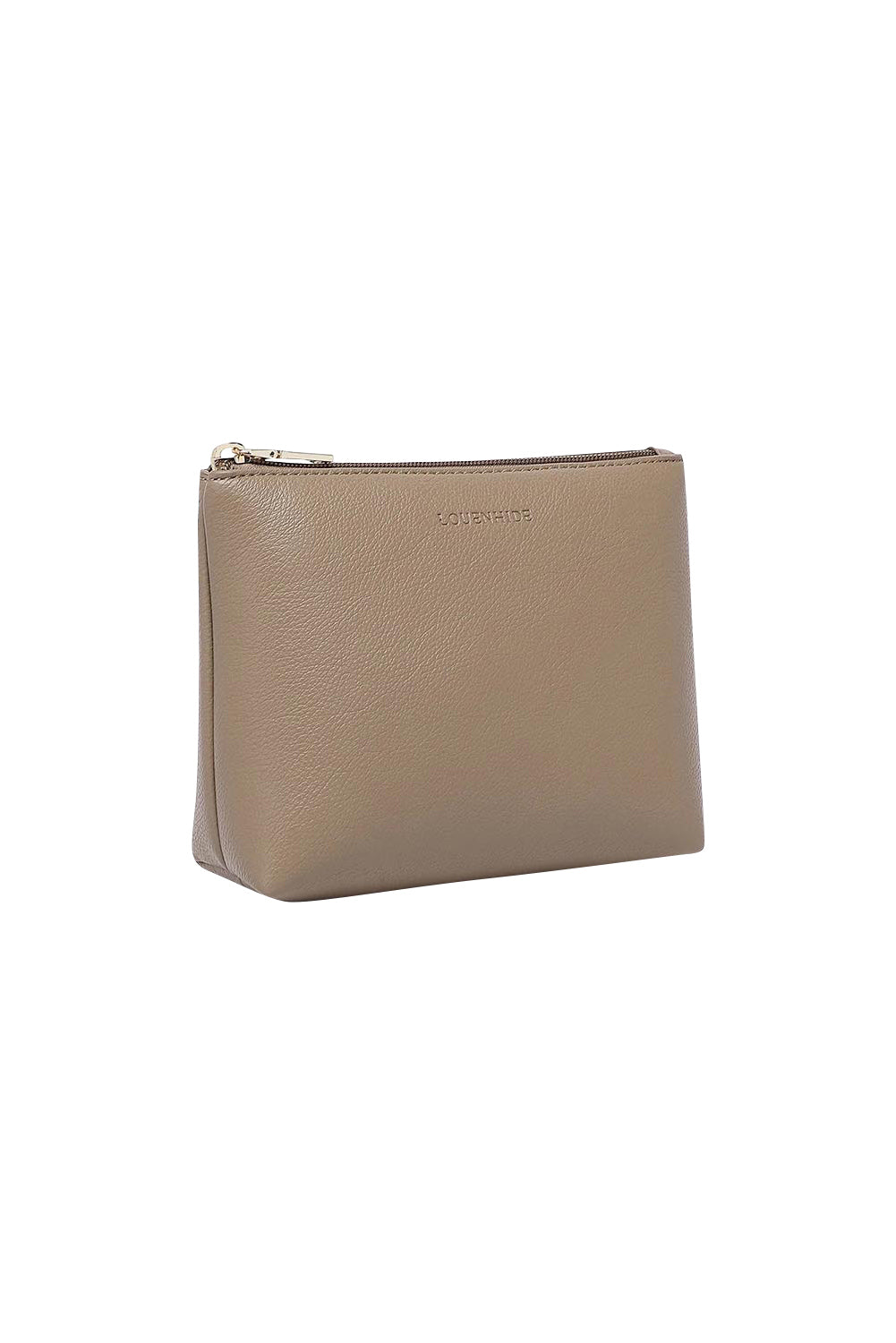Product shot of The Everyday Pouch in colour Mocha, detail