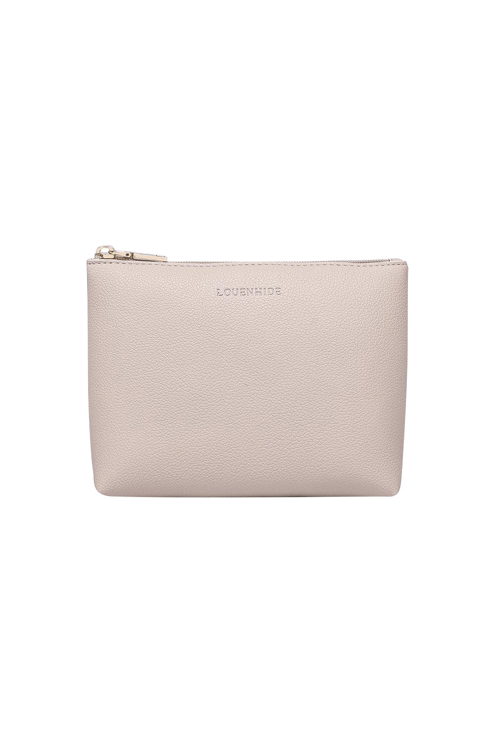 Product shot of The Everyday Pouch in colour Oat, from the front