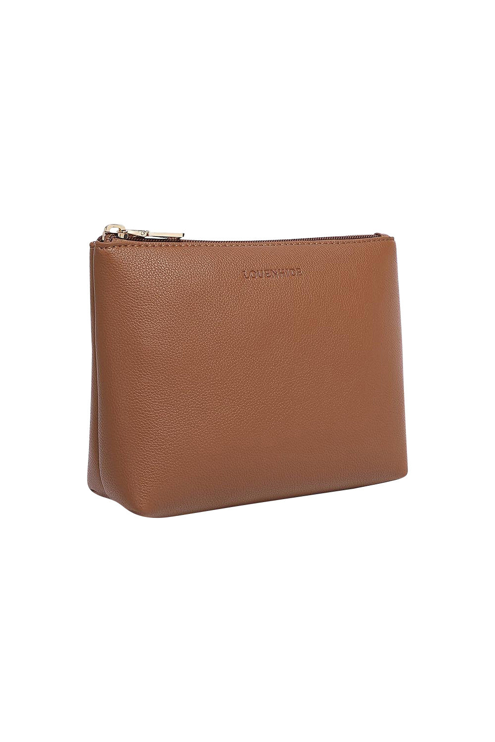 Product shot of The Everyday Pouch in colour Tan, detail