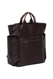 Product shot of the Bronx Backpack in colour Chocolate, detail