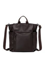 Product shot of the Bronx Backpack in colour Chocolate, from the front