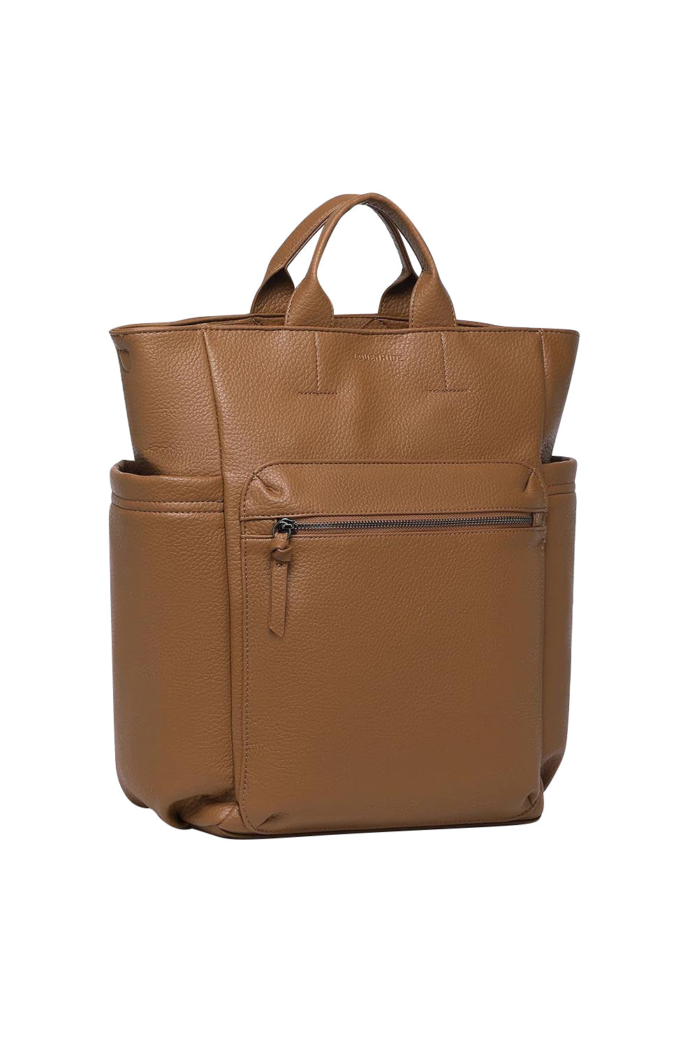 Product shot of the Bronx Backpack - Nutmeg in colour Nutmeg, from the back