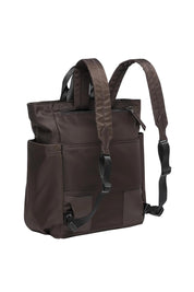 Product shot of the Bronx Backpack in colour Nylonchoc, from the back