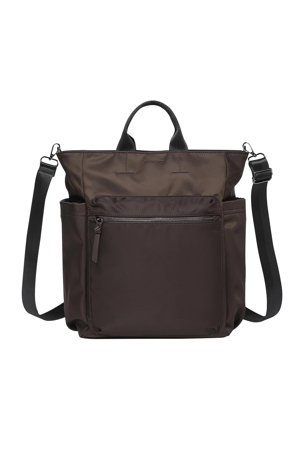 Product shot of the Bronx Backpack in colour Nylonchoc, from the front