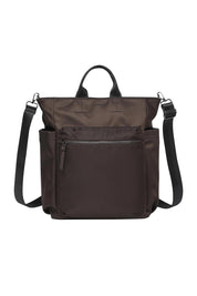 Product shot of the Bronx Backpack in colour Nylonchoc, from the front