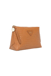 Product shot of the Carlo Pouch in colour Caramel, detail