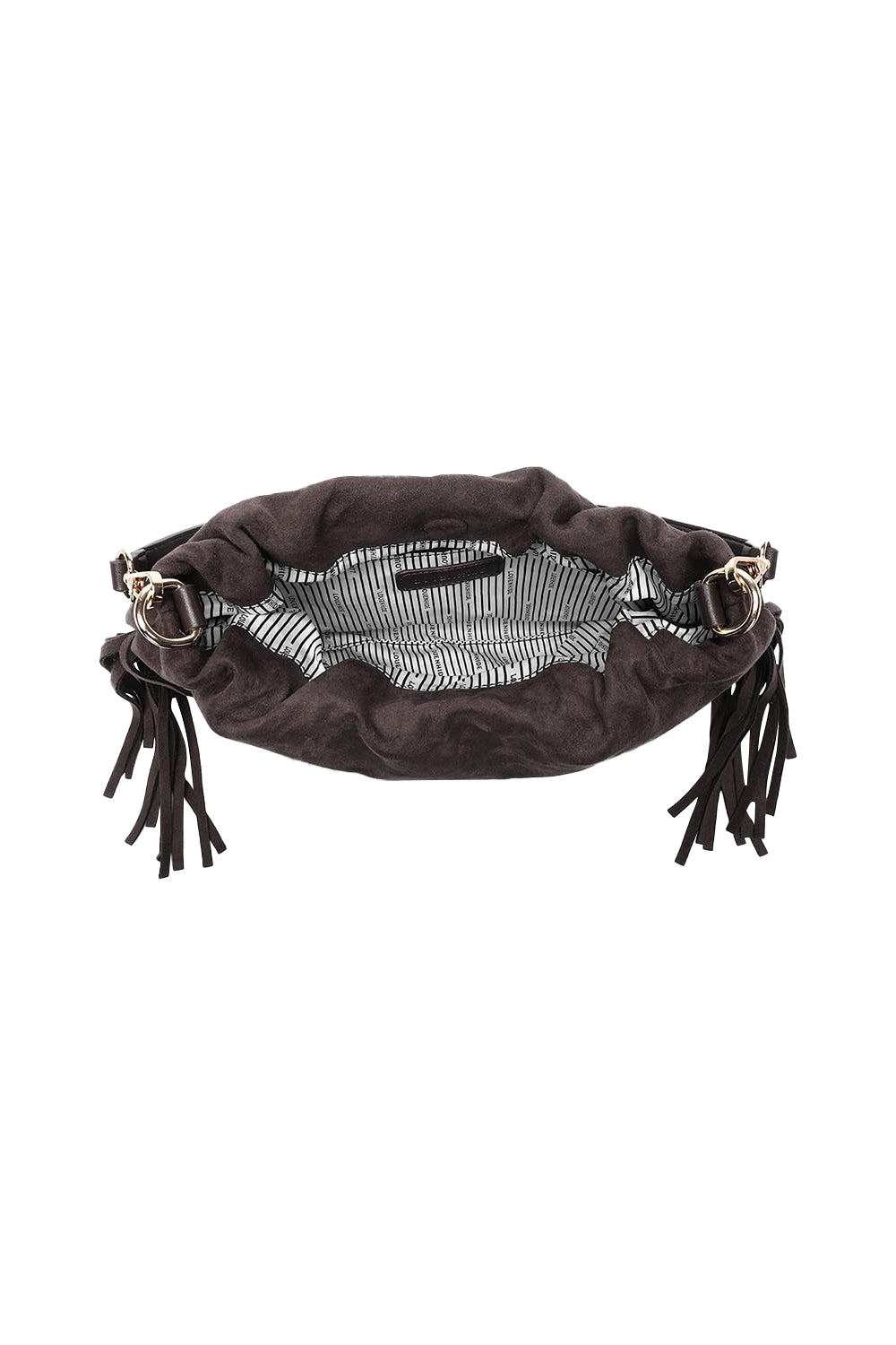 Product shot of the Reese Shoulder Bag in colour Chocolate, detail