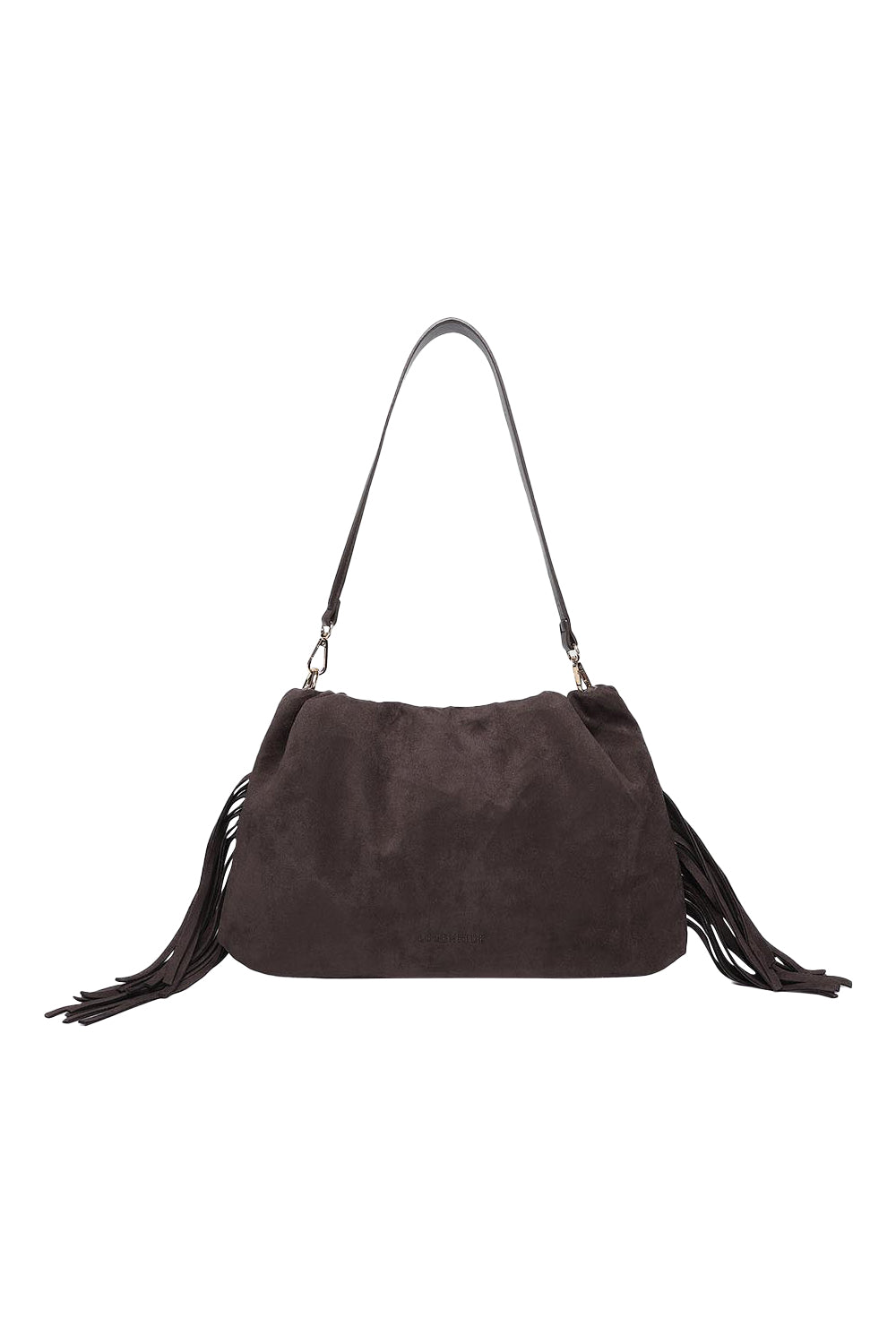 Product shot of the Reese Shoulder Bag in colour Chocolate, detail