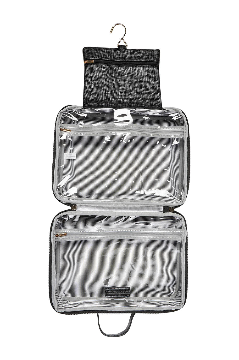 Product shot of the Emma Toiletries Bag in colour Black (Black), detail