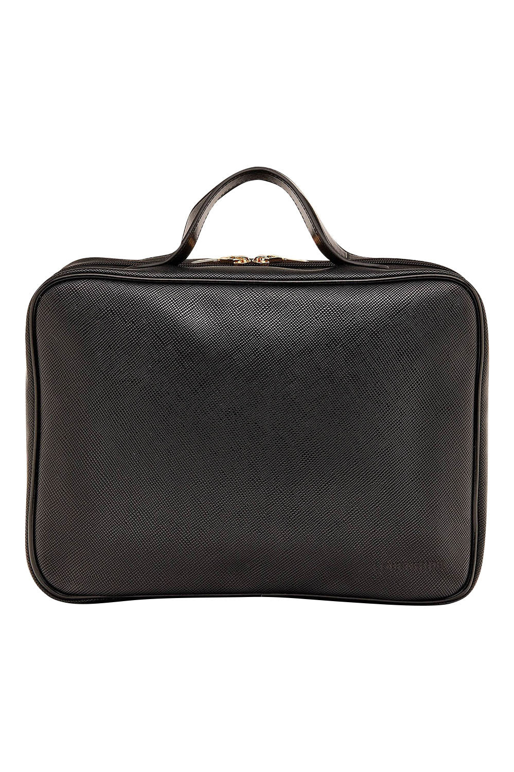Product shot of the Emma Toiletries Bag in colour Black (Black), from the front