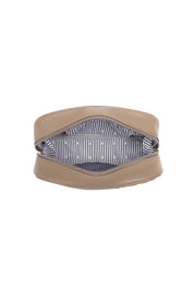 Lacey Quilted Makeup Bag - Coffee