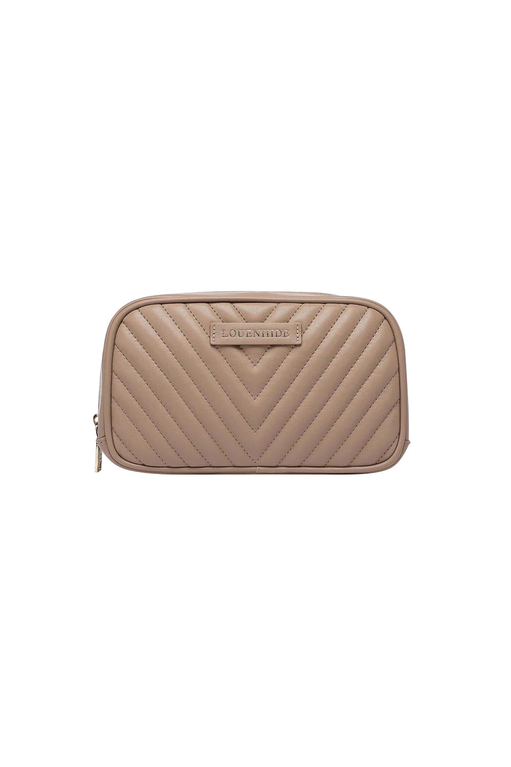 Lacey Quilted Makeup Bag - Coffee
