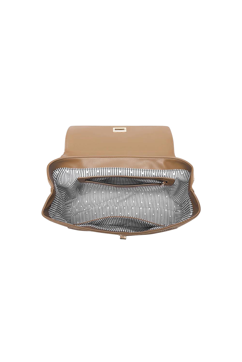 Product shot of the Arden Suedette Shoulder Bag in colour Honey, detail