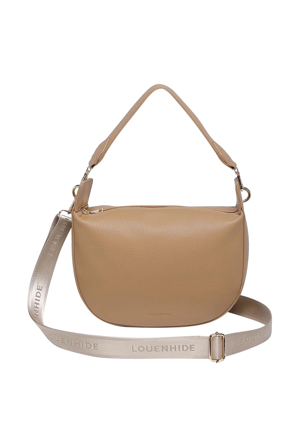 Product shot of the Georgina Shoulder Bag in colour Honey, from the front