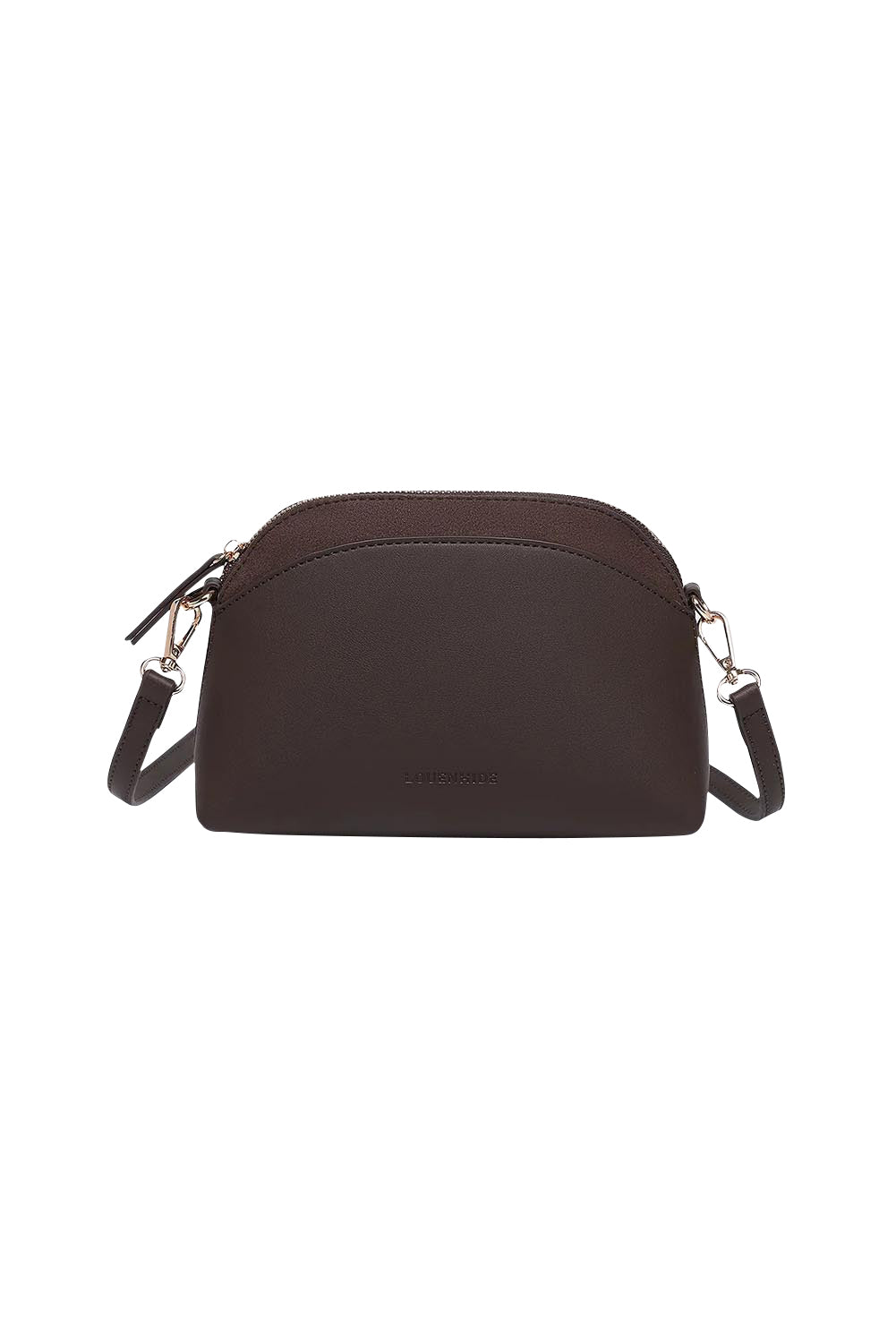 Product shot of the Alison Crossbody Handbag in colour Chocolate, detail