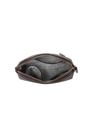 Product shot of the Alison Crossbody Handbag in colour Chocolate, detail
