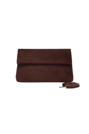 Luka Suedette Clutch – Chocolate