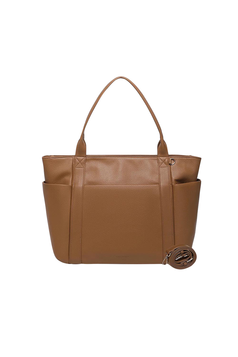 Product shot of the Chicago Tote Bag - Nutmeg in colour Nutmeg, from the front